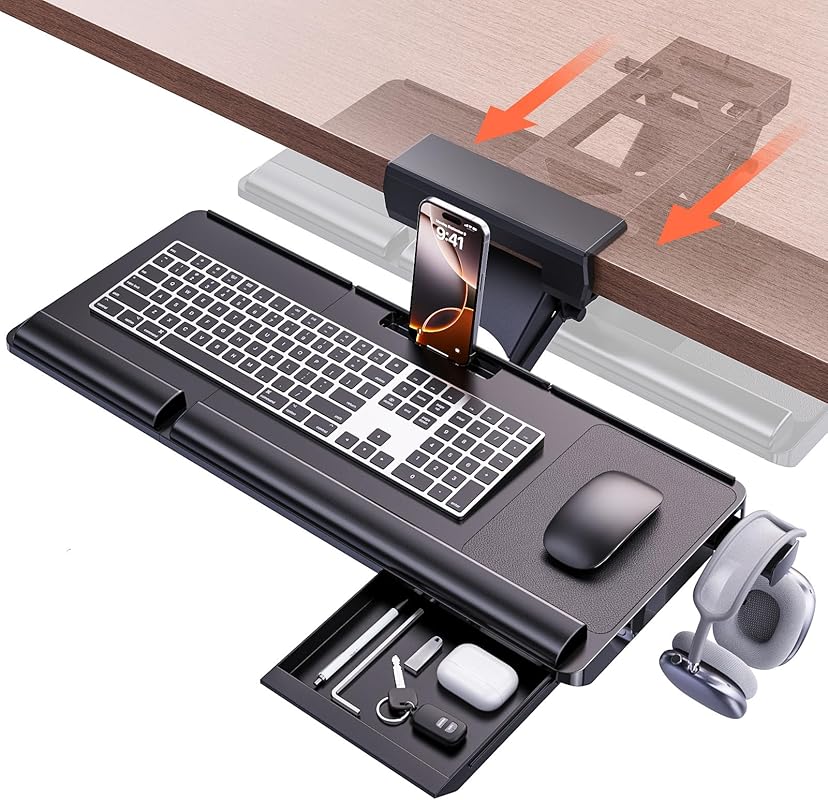 Klearlook Height Adjustable Rotating Keyboard Clamp
